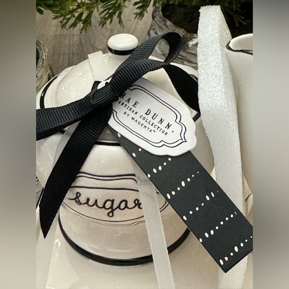 ✨ Brand NEW w/Tags Rae Dunn Cream and Sugar Set w/Tray ✨ - Picture 7 of 14